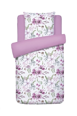 $Parure de couette en satin de coton 80 fils/cm² Dahlia - Violet