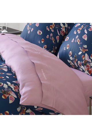 $Drap plat en satin de coton 200 fils/cm² Aurore - Rose