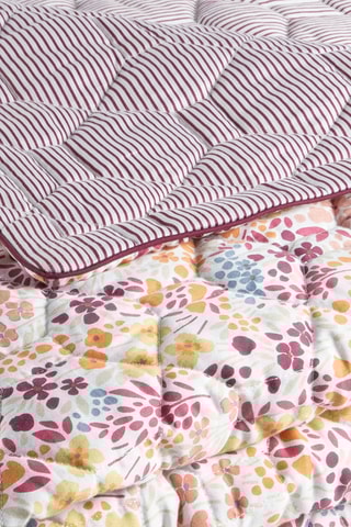 $Edredon XL en satin de coton 80 fils/cm² Fleurs des Champs - Bordeaux