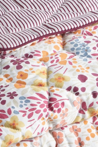 $Edredon XL en satin de coton 80 fils/cm² Fleurs des Champs - Bordeaux