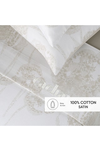 $Parure de draps en satin de coton 80 fils/cm² Romanesque - Taupe