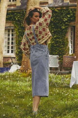 $Robe salopette en jean Russe - Bleu