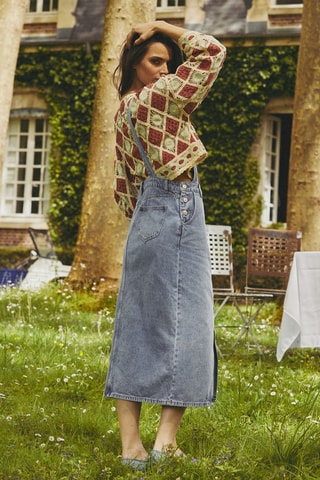 $Robe salopette en jean Russe - Bleu