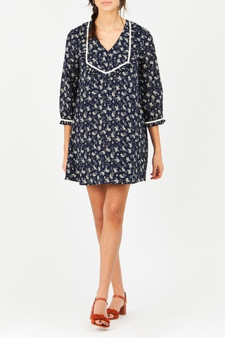 $Robe droite Bleu nuit