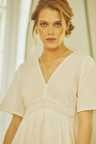 $Robe longue Renne - Blanc