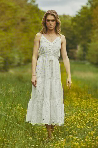 $Robe midi Rose - Blanc