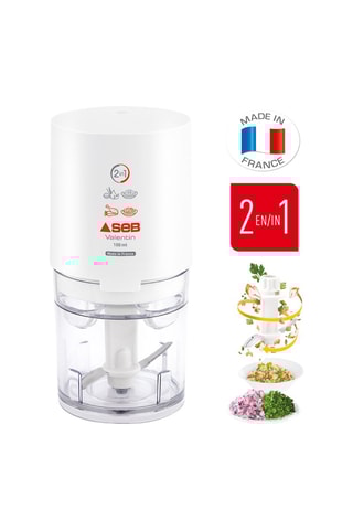 $Mini hachoir Valentin 2-en-1 compact - 100 ml - 220 W