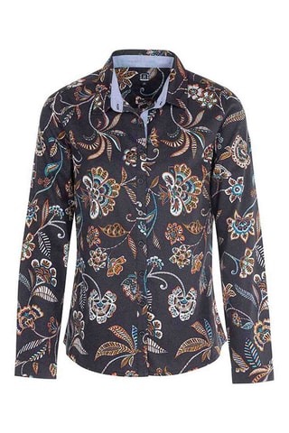 $Chemise - Bleu nuit et marron 