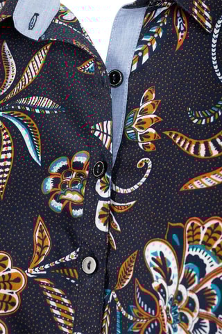 $Chemise - Bleu nuit et marron 