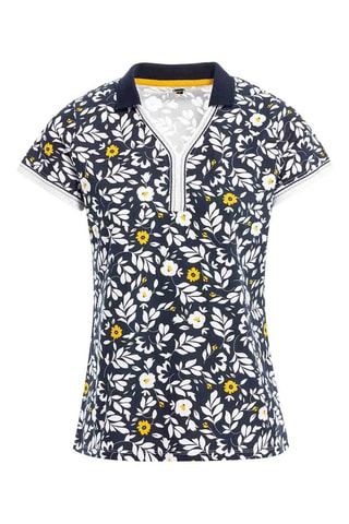 $Polo Biala - Bleu marine et jaune - Terre de Marins