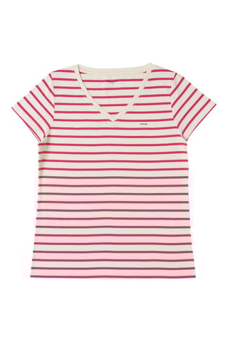 $T-shirt Ecofek - Ecru et rose - Terre de Marins