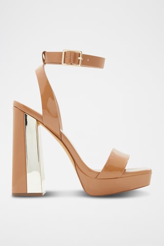 $Sandales à talons vernies Priyah - Marron
