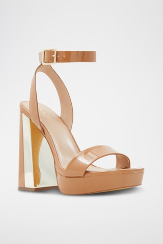 $Sandales à talons vernies Priyah - Marron