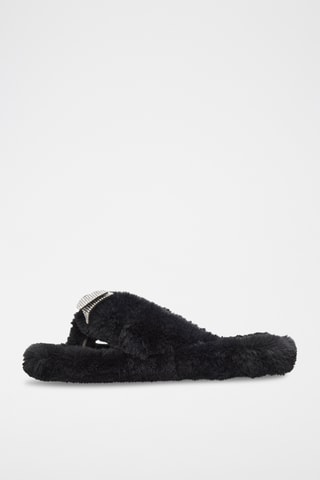 $Pantoufles fourrées Bowpouf - Noir