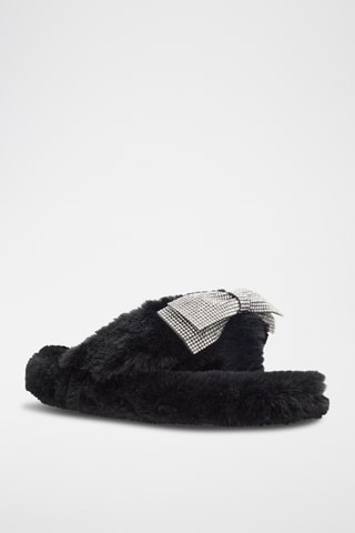$Pantoufles fourrées Bowpouf - Noir