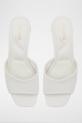 $Mules à talons en cuir de mouton Par - Blanc