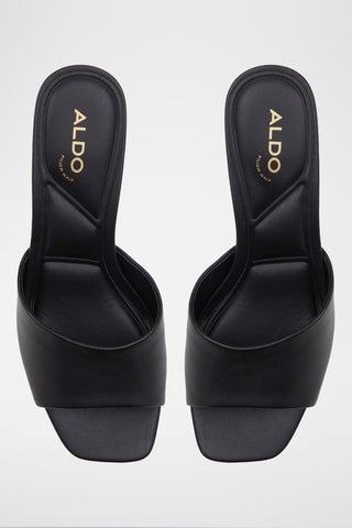 $Mules à talons en cuir de mouton Par - Noir