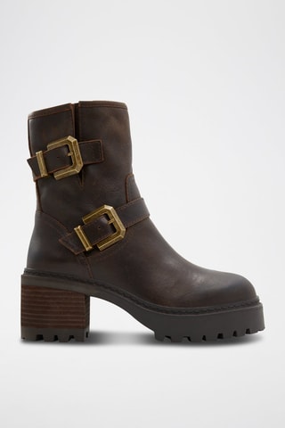 $Bottines plateformes en cuir Palomina - Marron