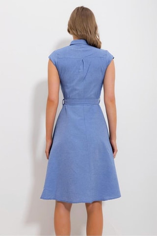 $Robe chemise - 
Bleu