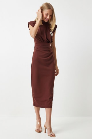 $Robe fourreau - Marron