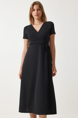 $Robe portefeuille - Noir