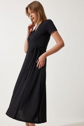 $Robe portefeuille - Noir