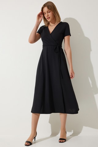 $Robe portefeuille - Noir