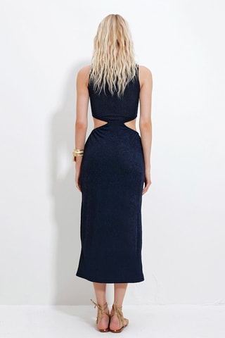 $Robe midi - Bleu marine