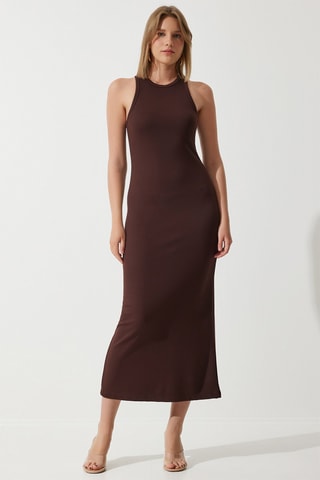 $Robe midi - Marron