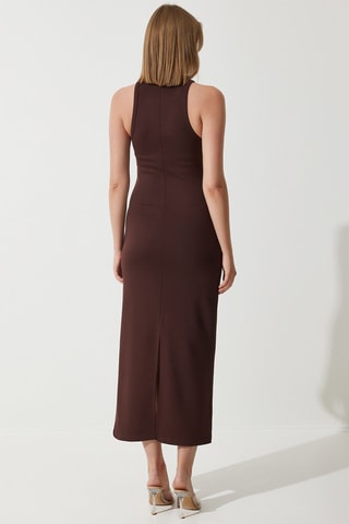 $Robe midi - Marron