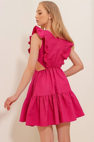 $Robe volantée - Fuchsia