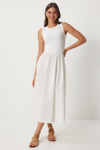 $Robe midi - Blanc