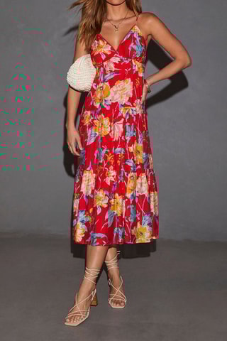 $Robe midi - Rouge
