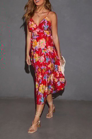 $Robe midi - Rouge