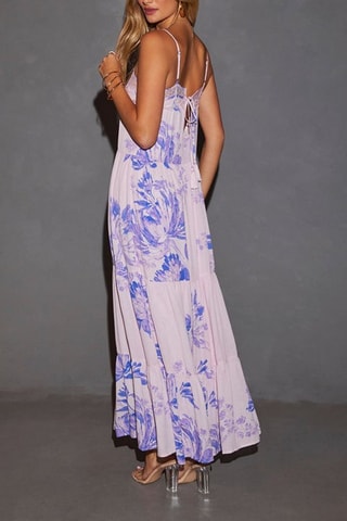 $Robe longue - Rose poudré et mauve