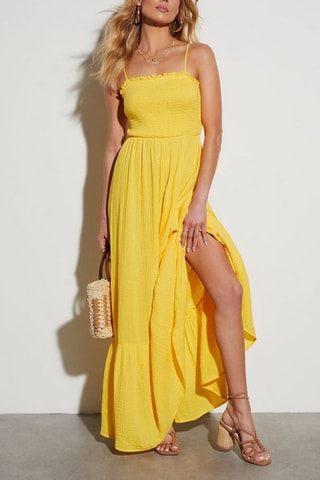 $Robe longue - Jaune