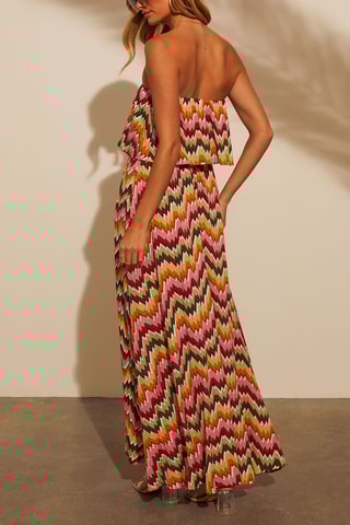$Robe bustier - Kaki et rose