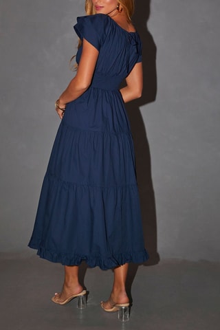 $Robe longue - Bleu marine