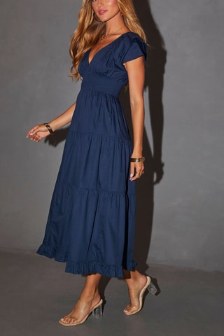 $Robe longue - Bleu marine