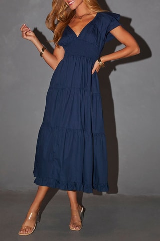 $Robe longue - Bleu marine