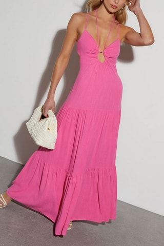 $Robe longue - Rose