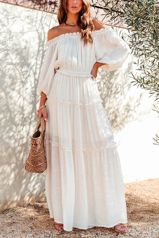 $Robe longue - Ecru
