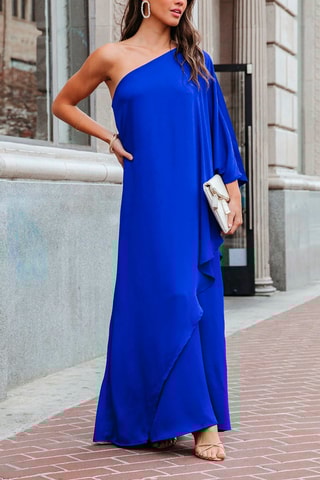 $Robe asymétrique Bleu