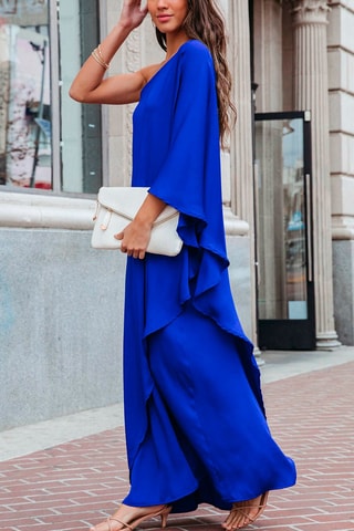 $Robe asymétrique Bleu