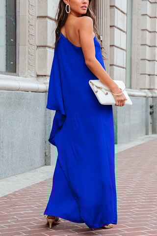 $Robe asymétrique Bleu