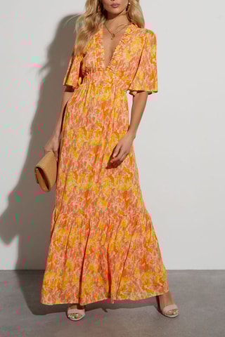 $Robe longue - Orange