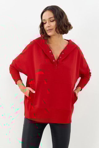 $Sweat à capuche Rouge