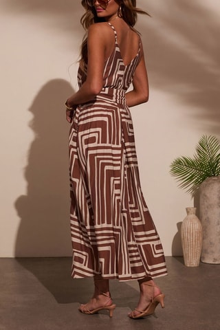 $Robe longue - Marron