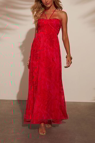$Robe longue - Rouge