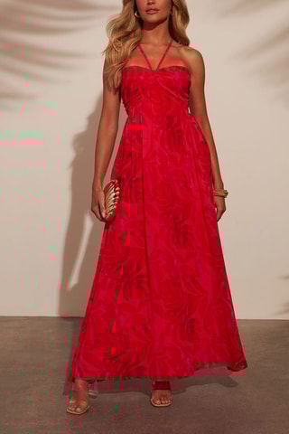 $Robe longue - Rouge